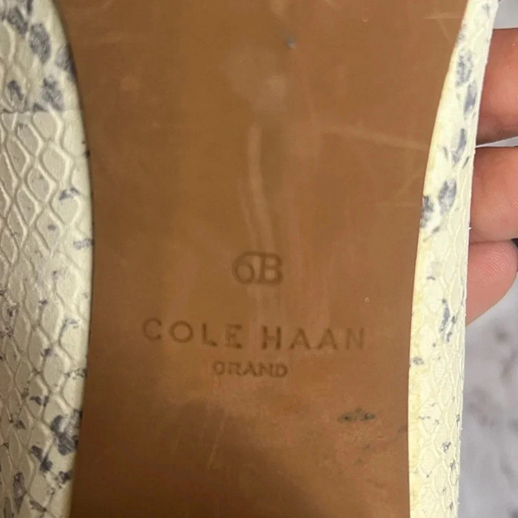 Cole Haan woman’s Karena Chalk Python Print Leather Block Heel Pump size 6B - Picture 7 of 7
